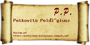 Petkovits Pelágiusz névjegykártya